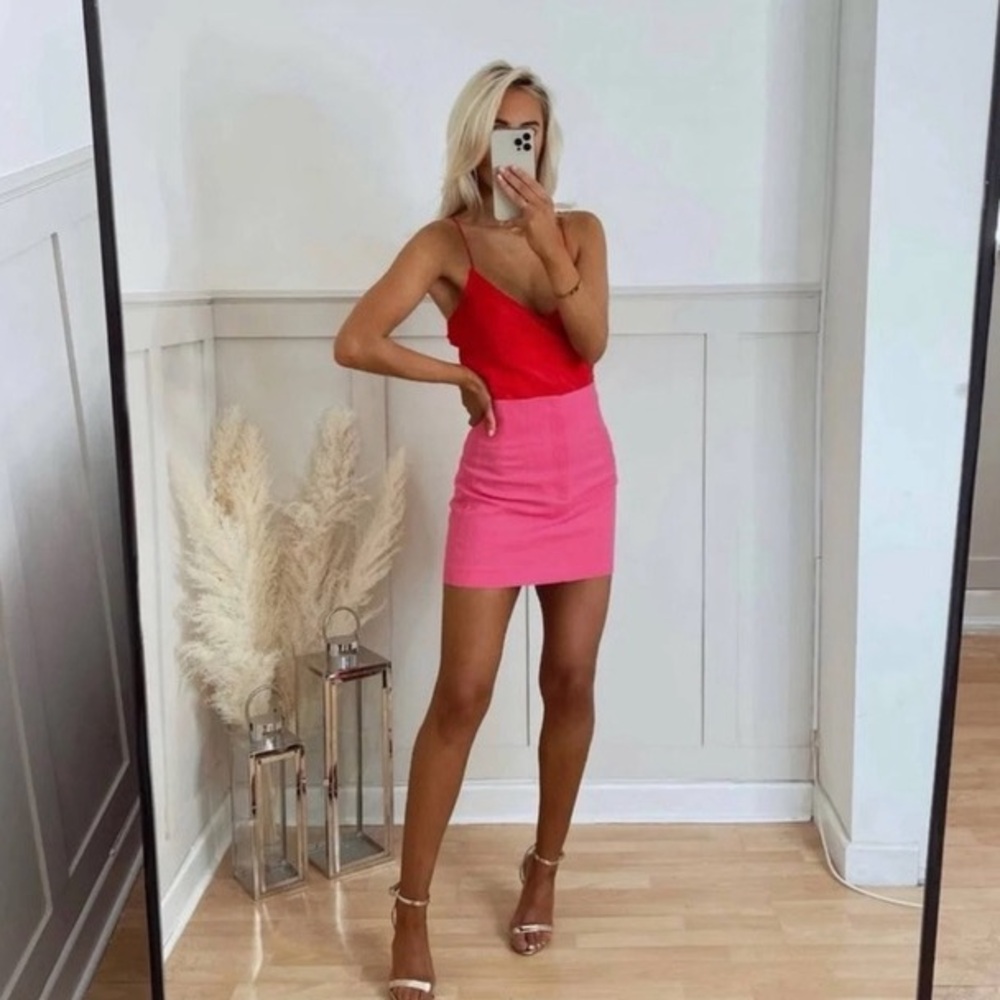 Hot pink Zara skirt